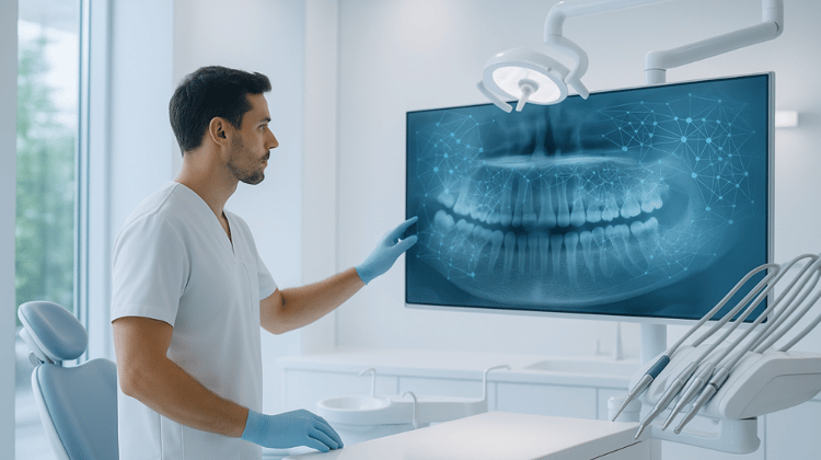 Dentist Using Dental AI Technology