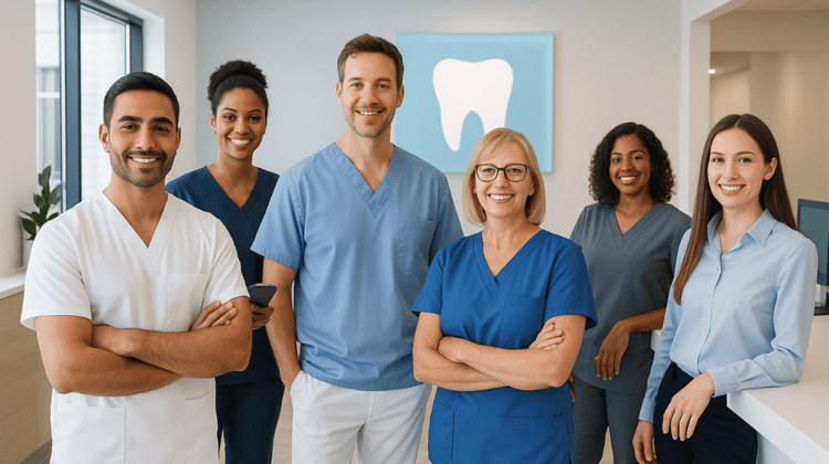 smiling dental team