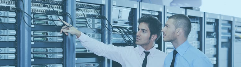 IT professionals in a server room