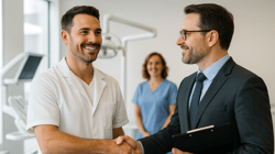 Dentist and Business Man Shaking Hands