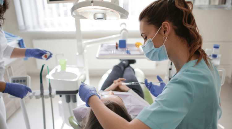 patient receiving dental treatment