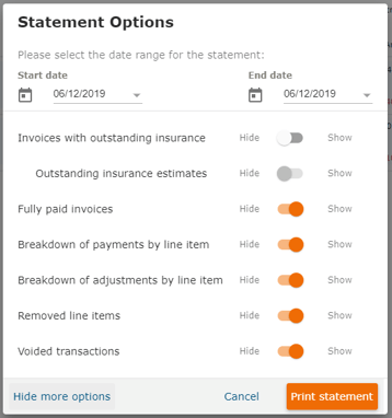 Individual Statement Customization