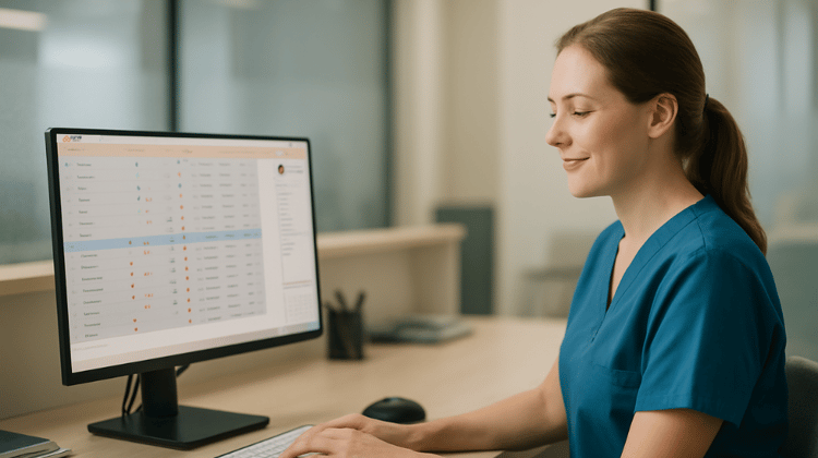 Office Manager using Curve Dental's Eligibility+ Software