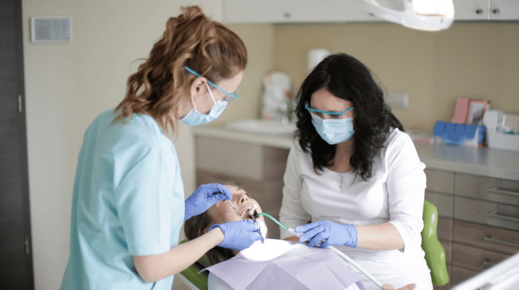 dentist & hygienist working together