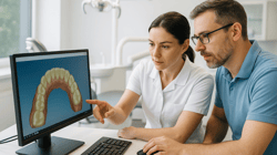 Dentist Using Dental CAD Software