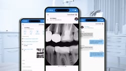 Curve Dental Mobile Device demonstrating imaging and patient communication layered over a dental operating room