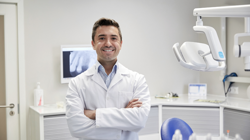 male dentist smiling