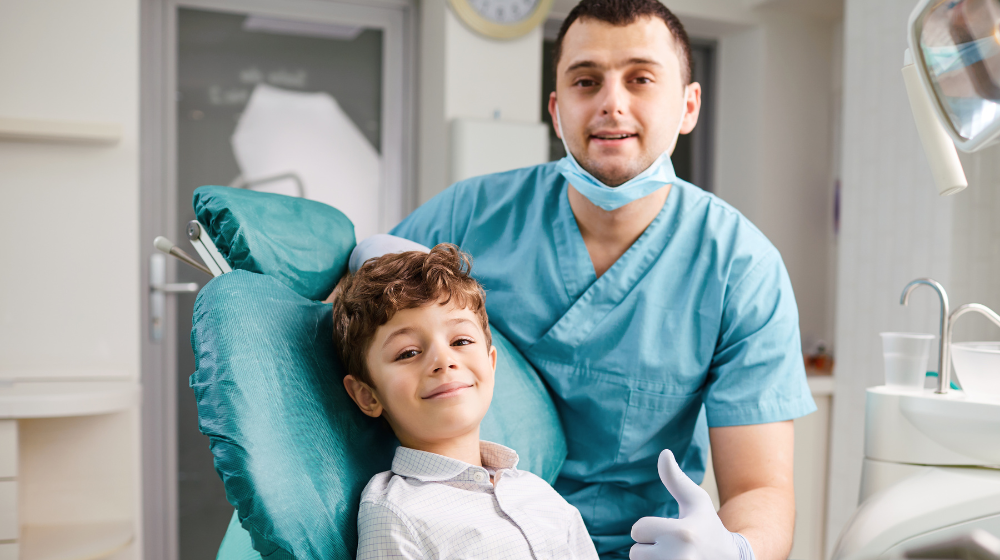 pediatric dentist and patient
