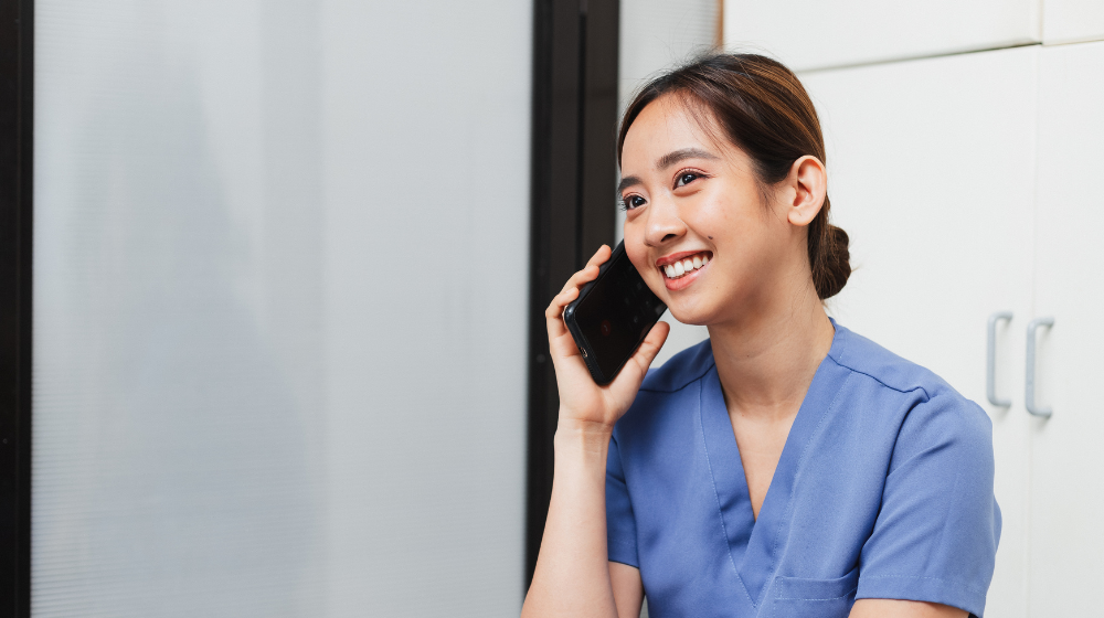 dentist on phone