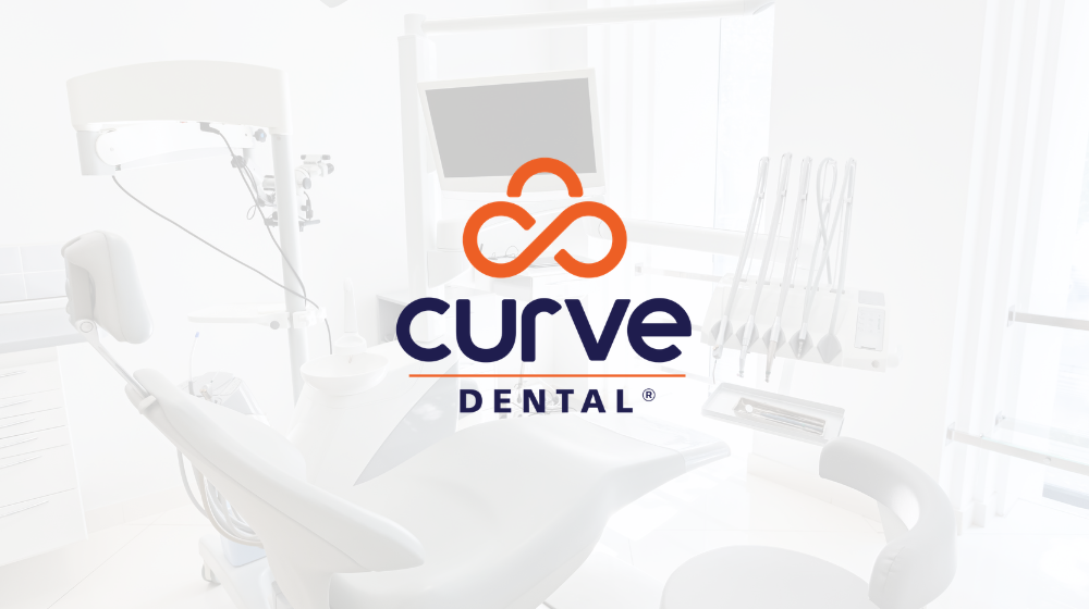 Curve Dental logo overlayed on well light dental operating office
