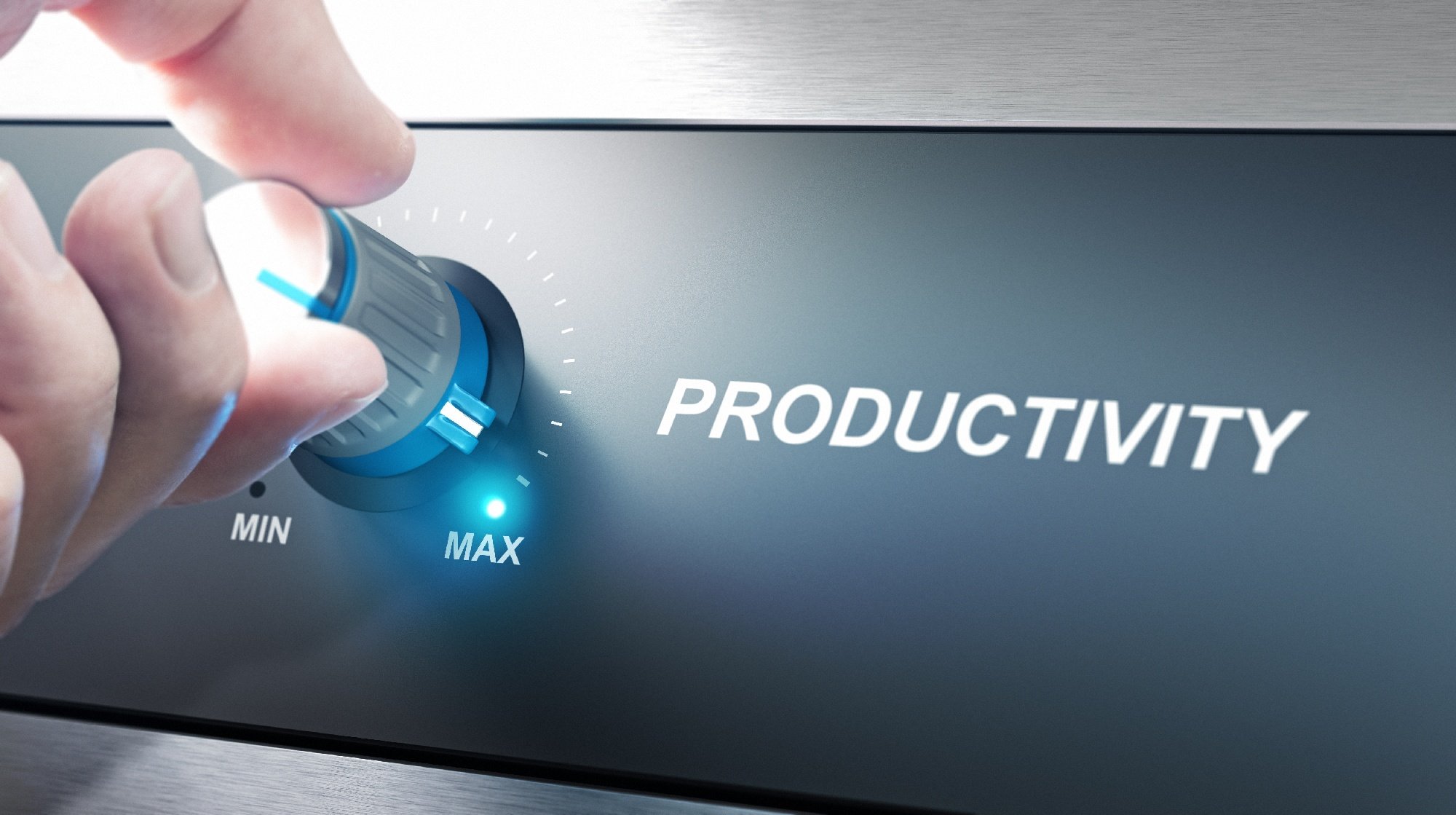 Image of person turning knob to max productivity